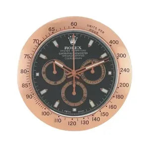 RLX Wall Clock Daytona Series Rose Gold & Black