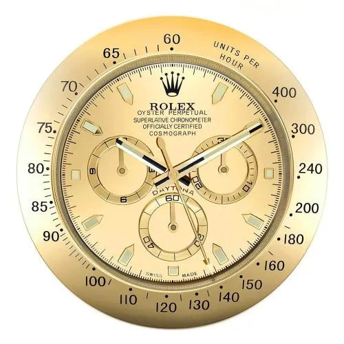 RLX Wall Clock Daytona Series Full Gold